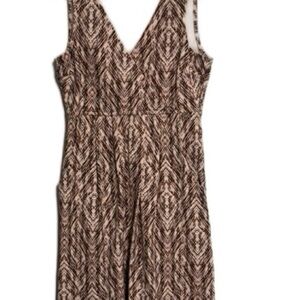 Eddie Bauer Brown Tan Sleeveless V-Neck Sundress